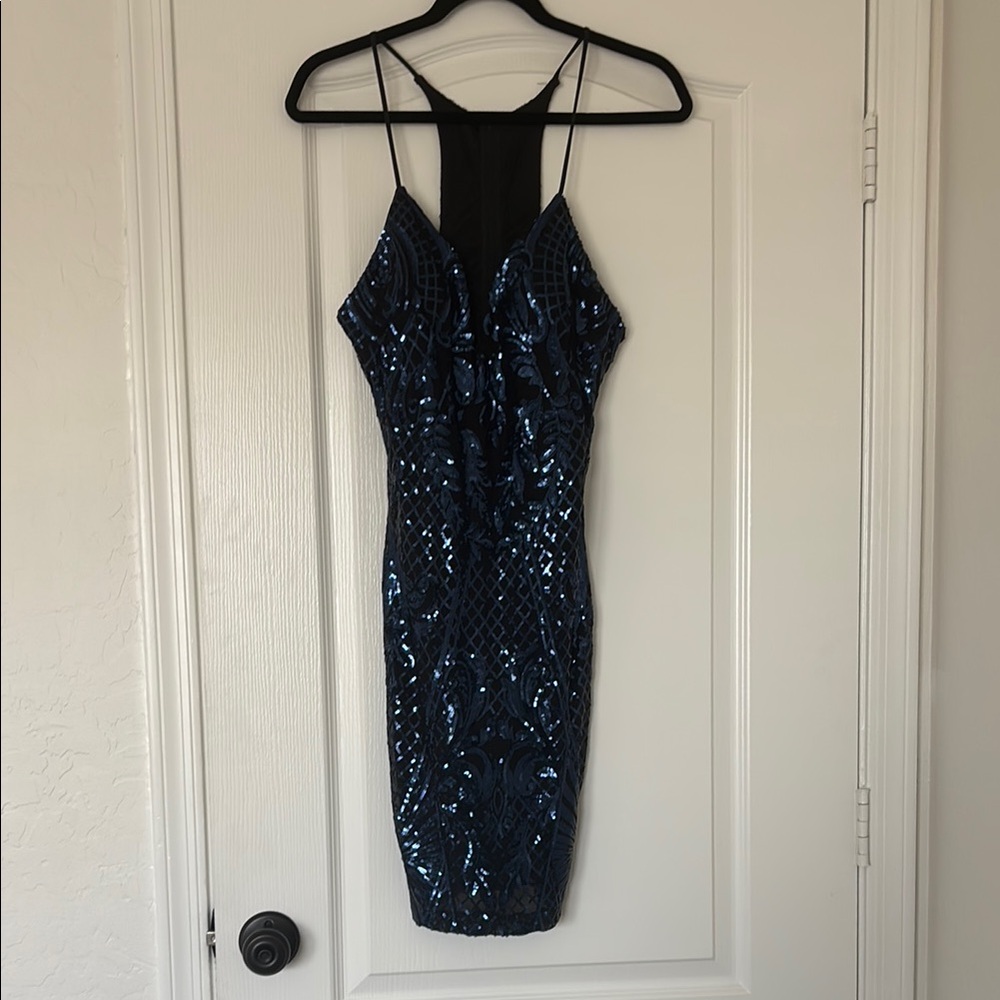NWT Sequin blue mini dress